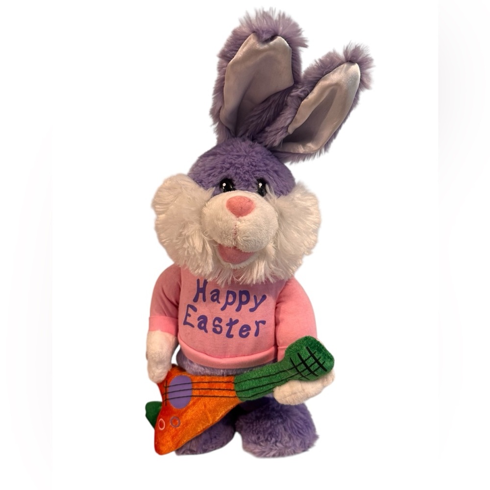 DanDee 2010 Purple Happy Easter plush animatronics singing & dancing bunny